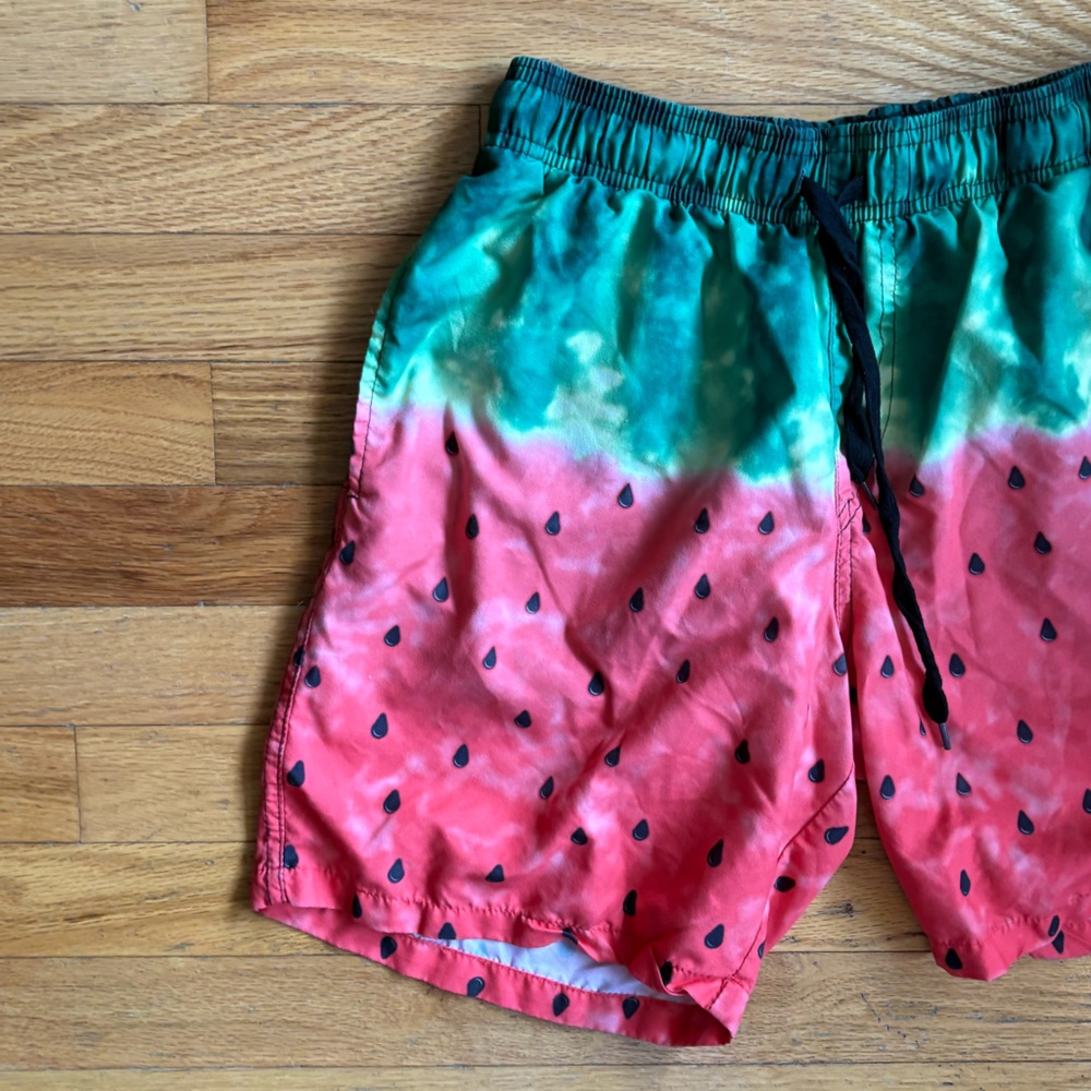 Carbon watermelon patterned swim trunks medium boys